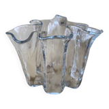 Sompex MCM vintage tissue vase: large clear textured glass