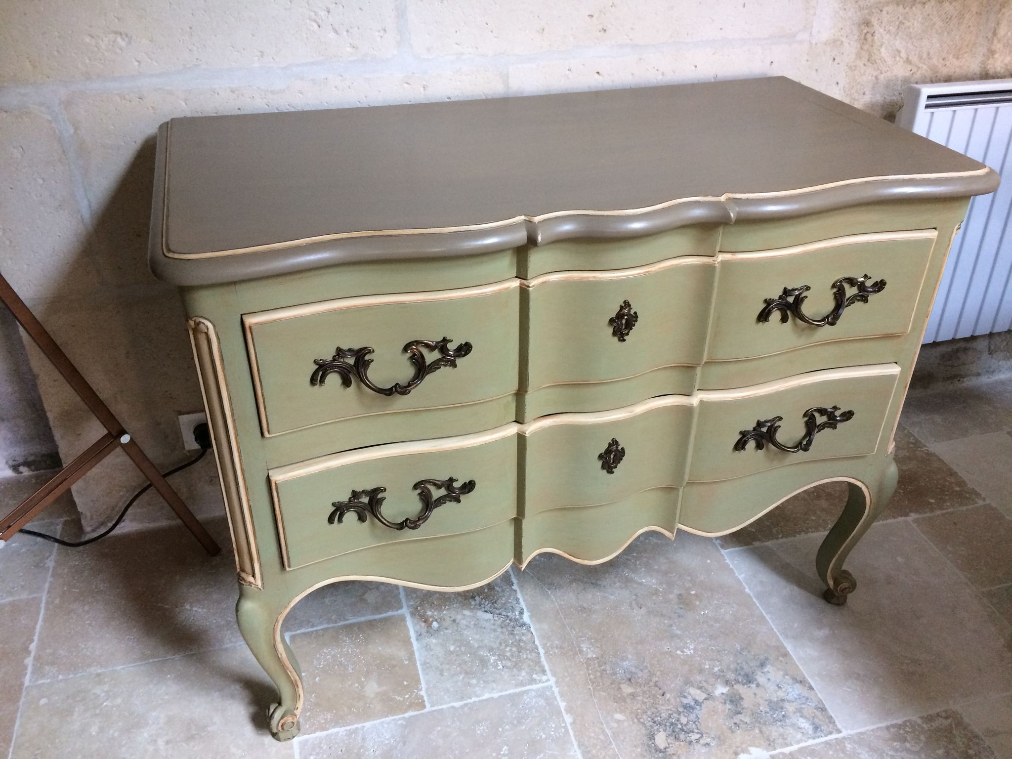 Commode arbalète deux tiroirs