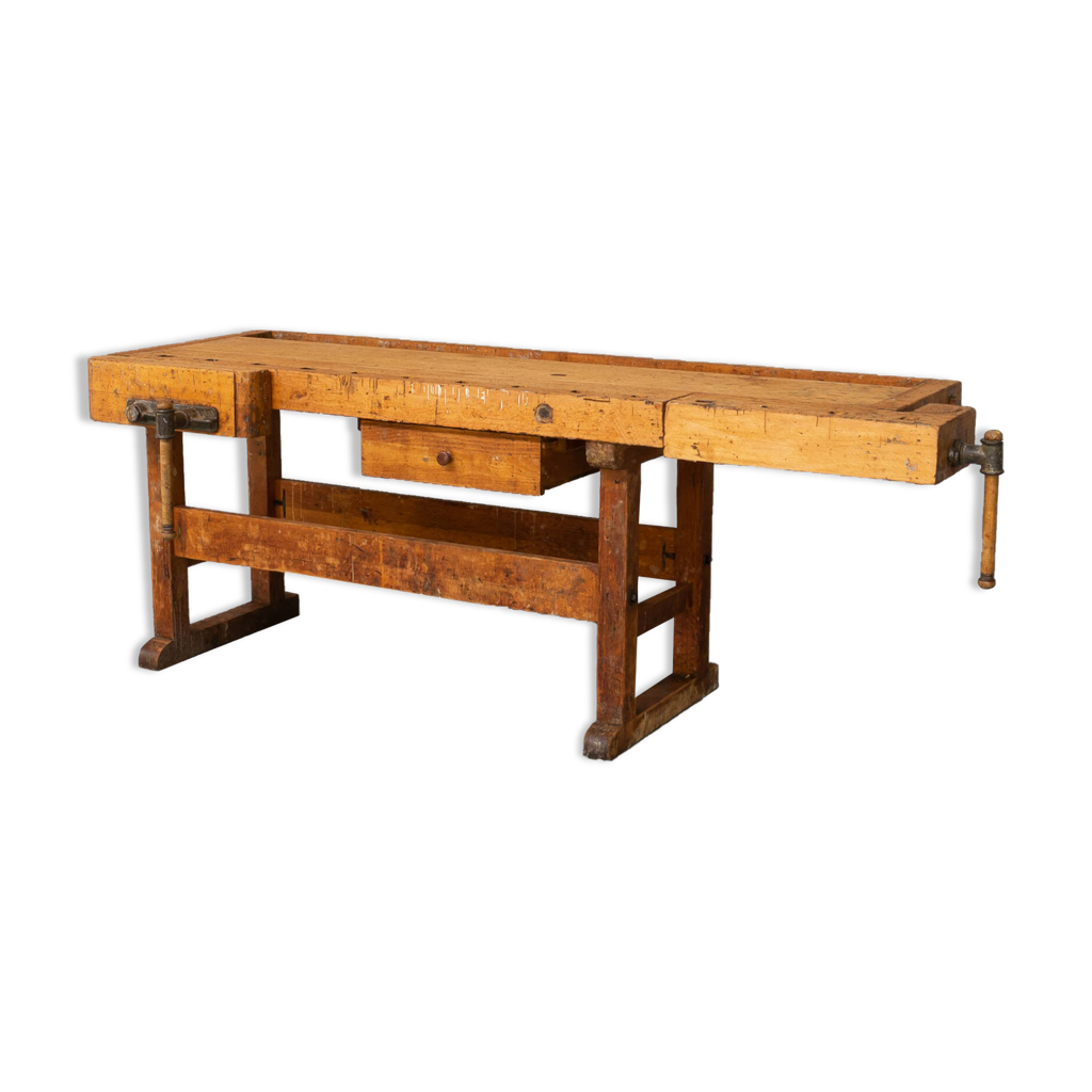 Old German made Ulmia large wooden workbench | Selency