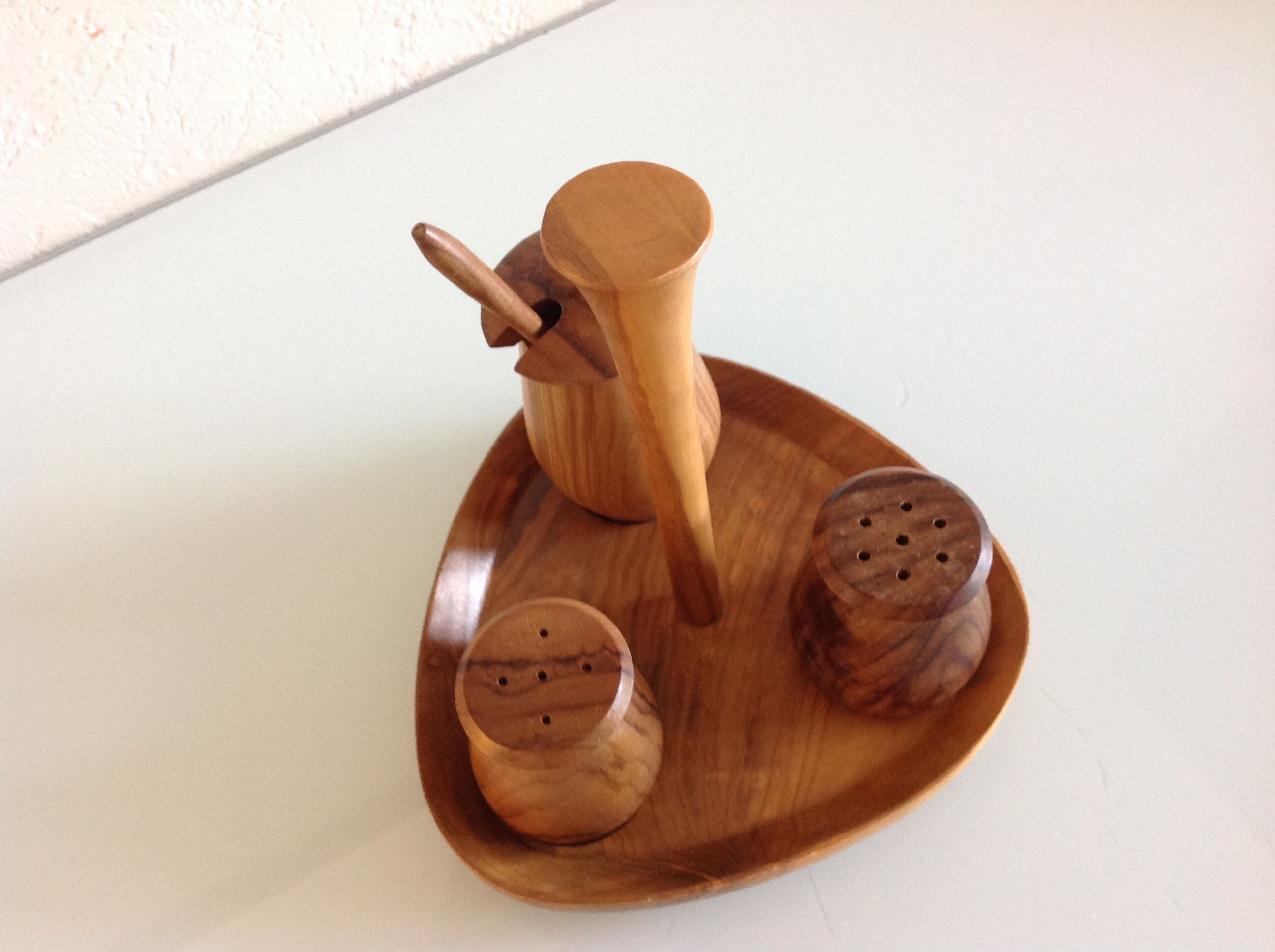 Scandinavian style wooden condiment set 60/70