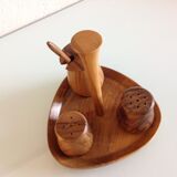 Scandinavian style wooden condiment set 60/70