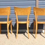 3 chaises baumann dos large skaï noir