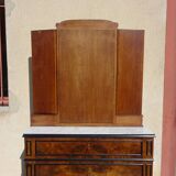 Ancien miroir triptyque en chêne