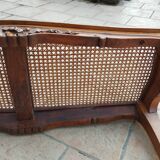 Banquette de piano ancienne cannée style louis xv