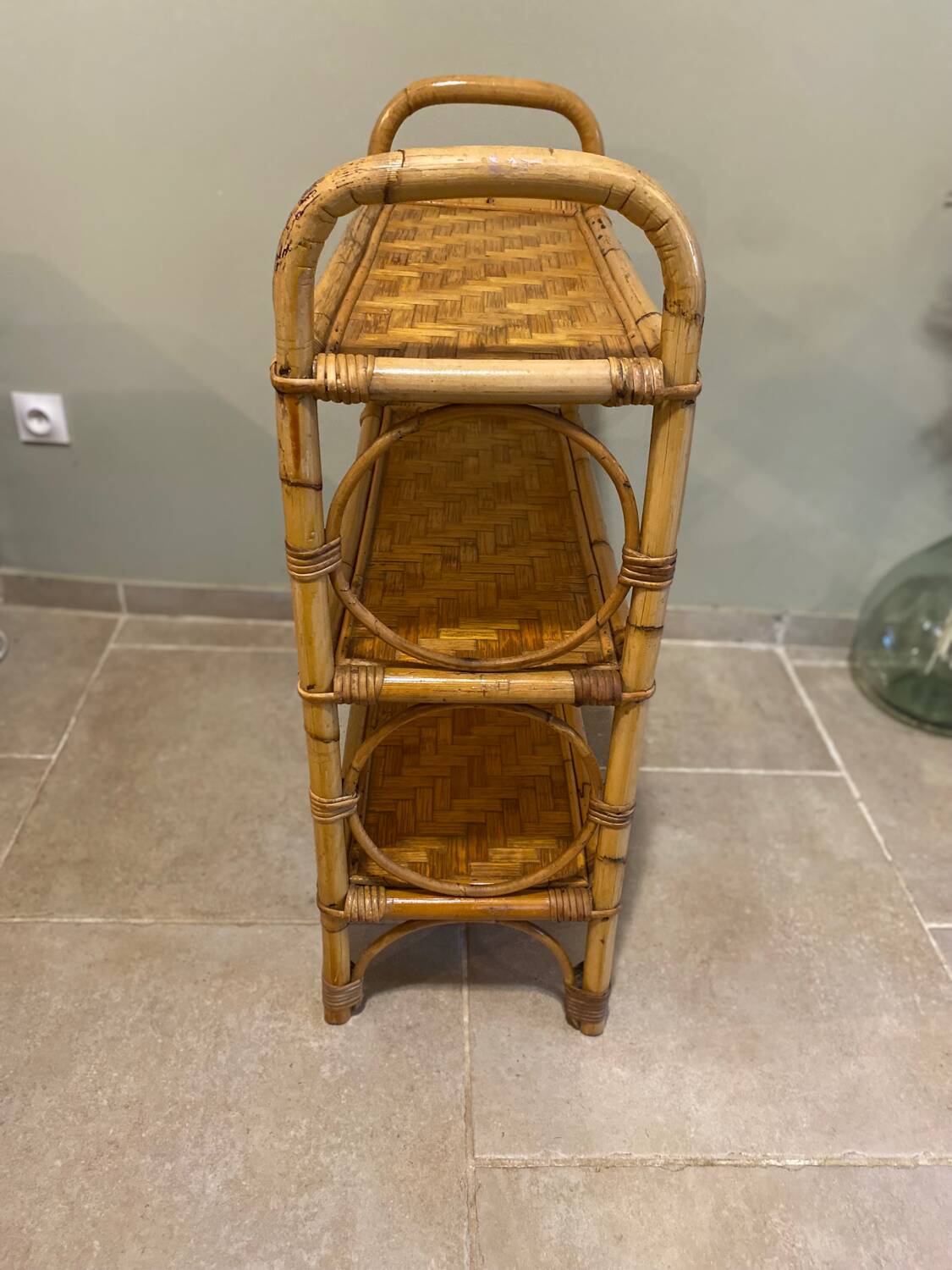 Vintage rattan shelf