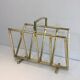 Brass faux-bamboo style magazine rack