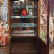 Louis XV style display cabinet in noble wood marquetry