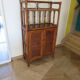 Retro-modernist - Sideboard-bookcase-2 doors-wood-rattan-cane-1960s