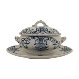 Sleeping saucière with lid, Creil and Montereau, Rouen model