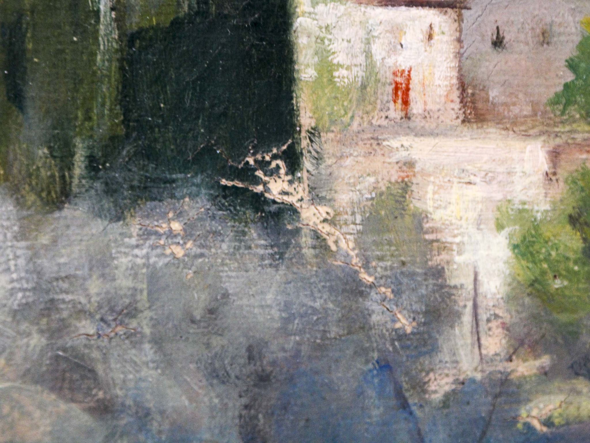 Oil on canvas The Village of Tales by Paul Izarn 1934