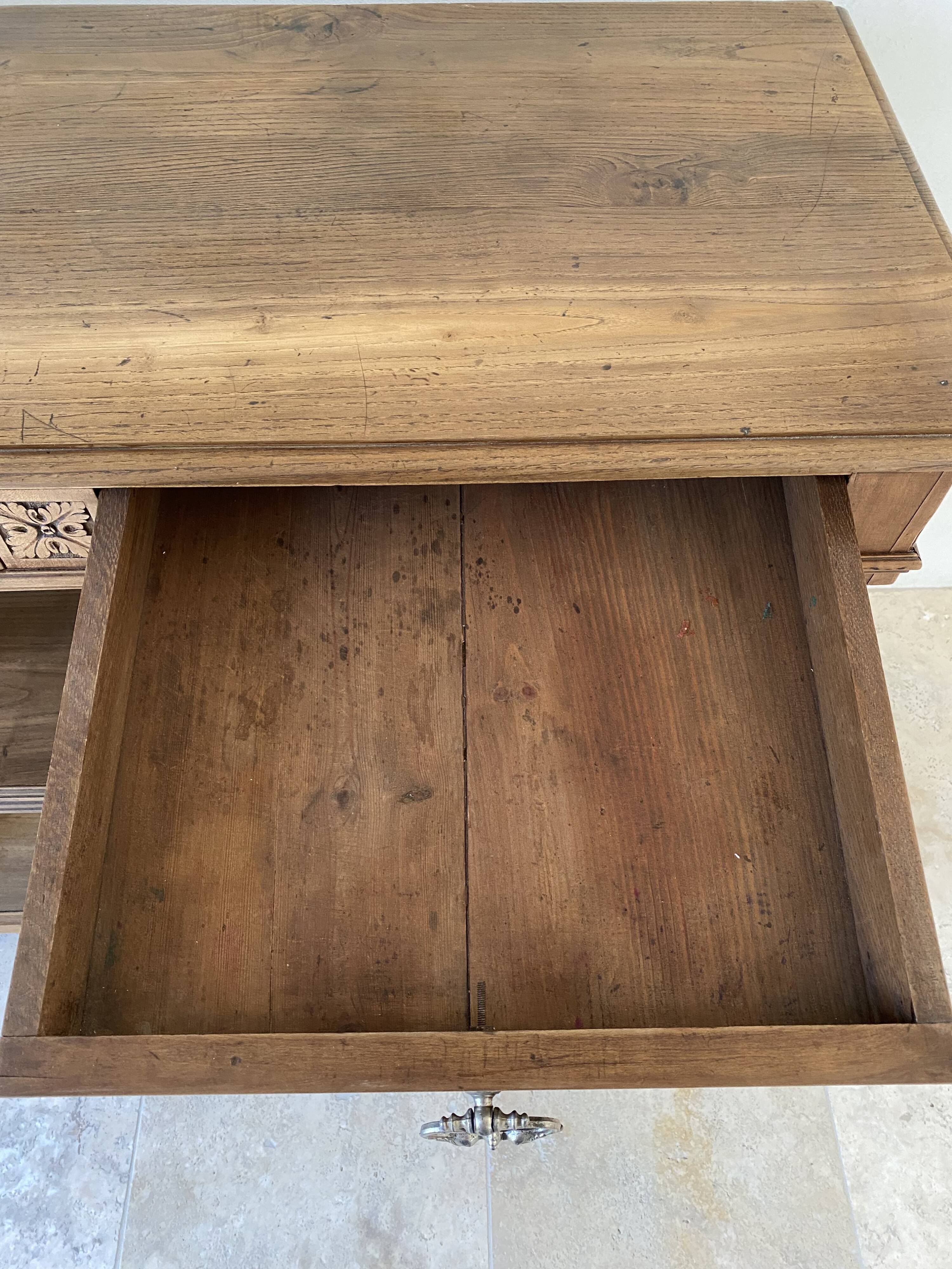 Console en chêne massif style Henri II