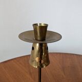Brass and rattan candlestick