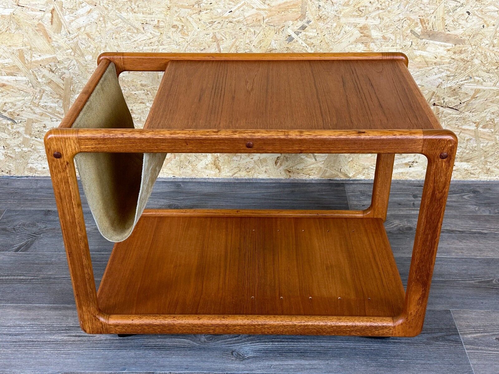 60s 70s teak table side table newspaper stand Danish Design Denmark
