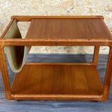60s 70s teak table side table newspaper stand Danish Design Denmark
