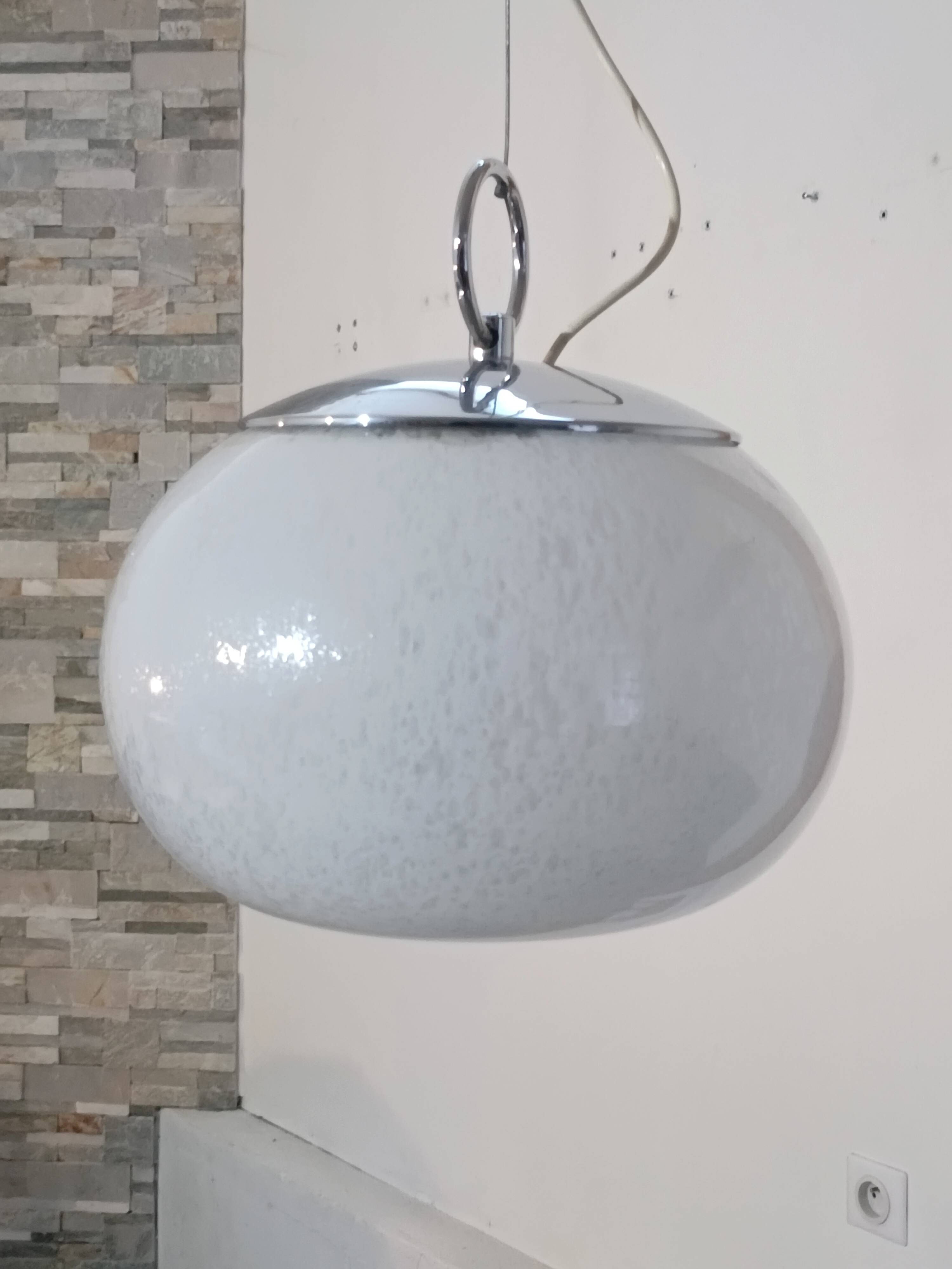 Suspended glass lamp Murano by Mazzega 1970s
