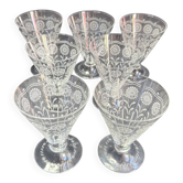 7 Baccarat wine glasses shape 11965 with matte engraving 12117.