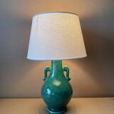Old green ceramic lamp