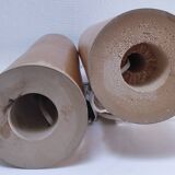 Two designer solid wood "pencil" lamp bases