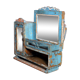 Medicine cabinet - Art Deco mirror in Burmese teak