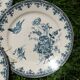 Set of 6 blue iron earth plates