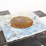 Pair of 1960’s Brutalist glass wall sconce by Tom Ahlström and Hans Ehrlich