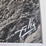 Panoramic photograph of the Pyrenees signed Alix, 49x35 cm framed.