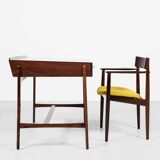 Midcentury Danish chair with armrests in rosewood by Henry Rosengren Hansen for Brande Møbelindustri
