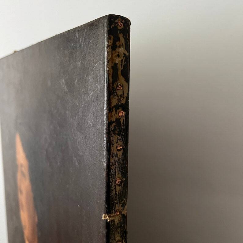 Antique Oil Painting on Canvas With Frame "Portrait of Noble Lady