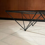 Alanda-style glass and steel coffee table from 1990.