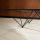 Table basse verre et acier type Alanda 1990