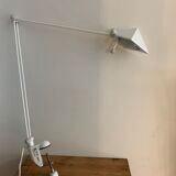 White pyramid desk lamp embnched white pyramid Lungean and Pellmann 1980
