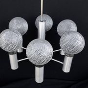 Chandelier metal chrome glass balls space age sputnik midcentury 70s
