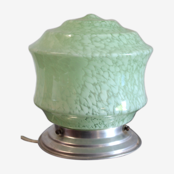 Plafonnier globe opaline vert anis – années 50