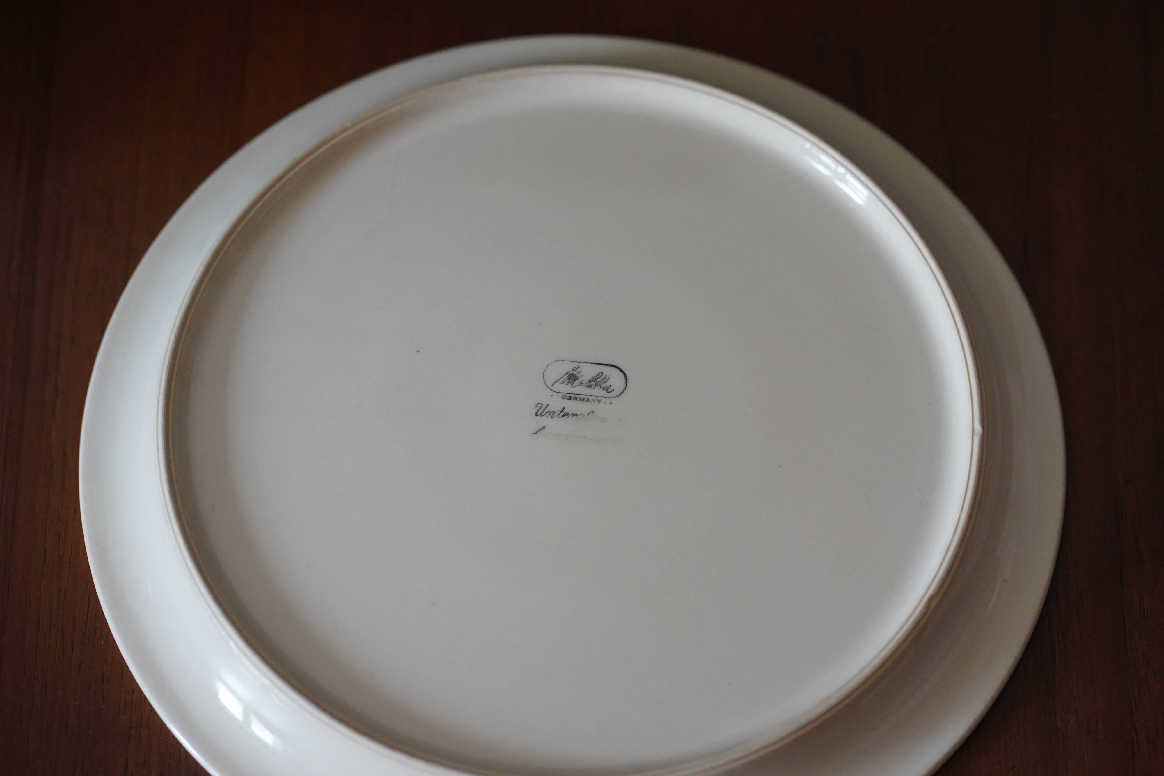 4 Flat Ceramic Plates Germany