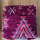 Colorful Berber pouf Moroccan pouf in bohemian dark purple wool