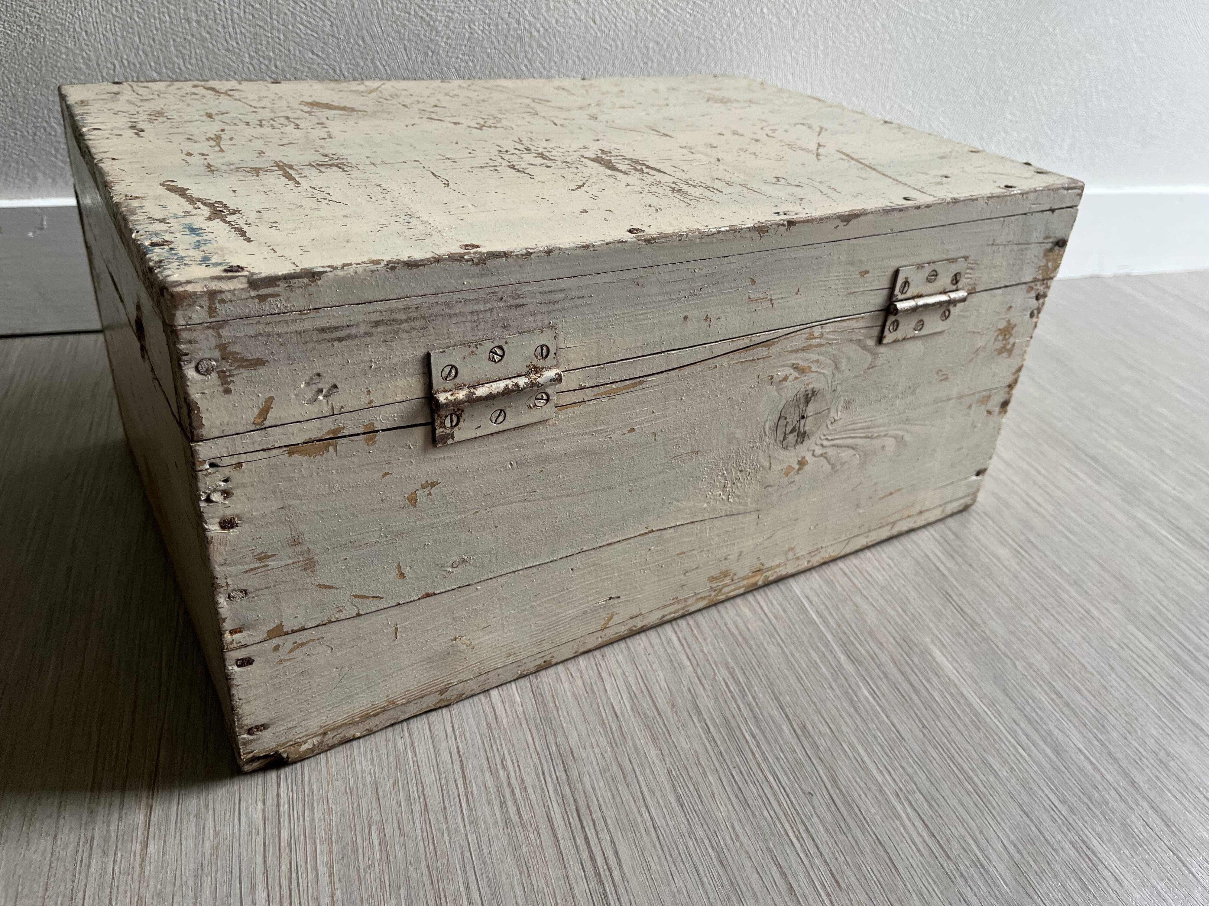 Old patinated wooden chest