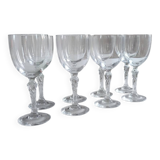 Service de 8 verres à vin en verre ciselé