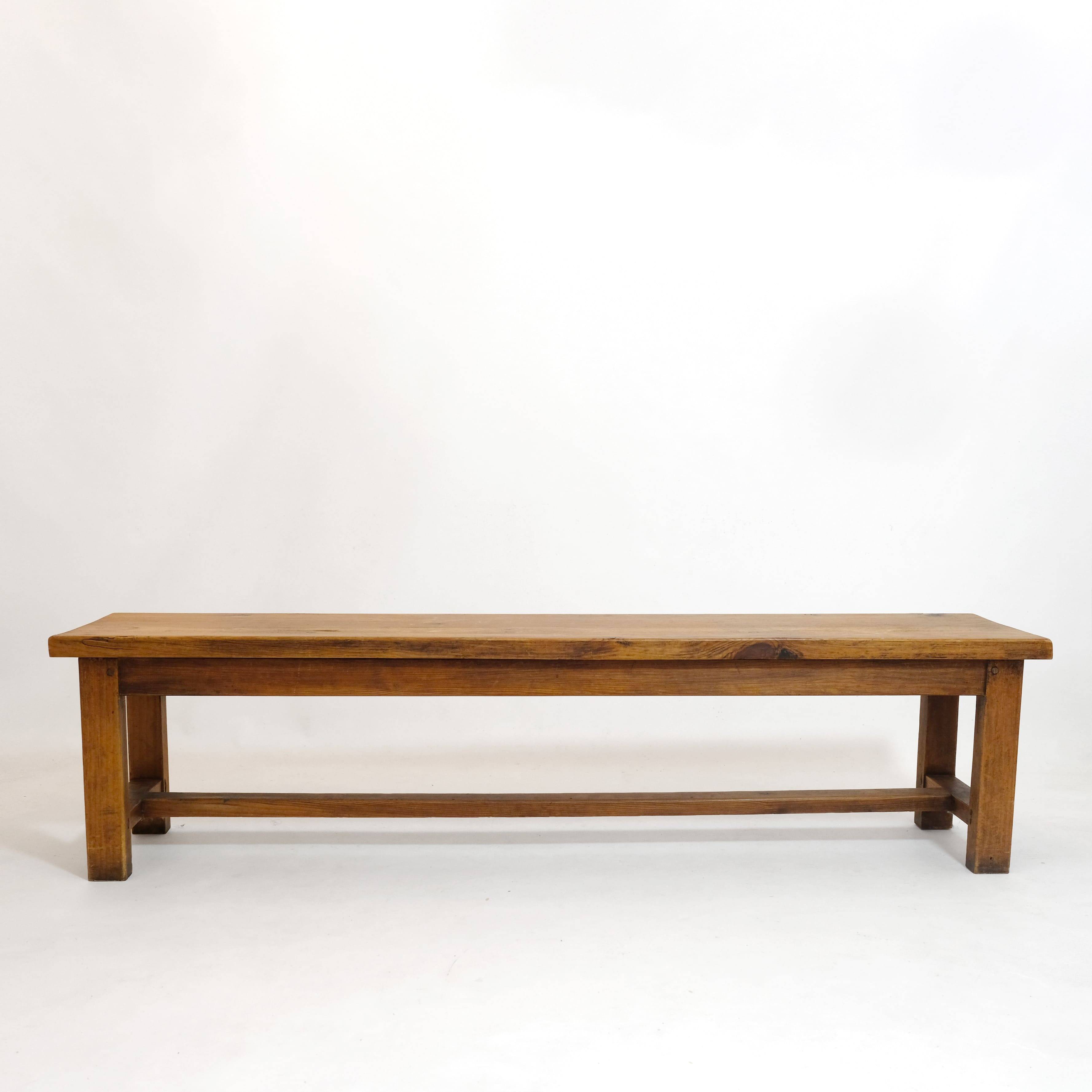 4-seater solid wood bench from the 70s-80s.