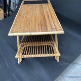 Rattan and ceramic coffee table