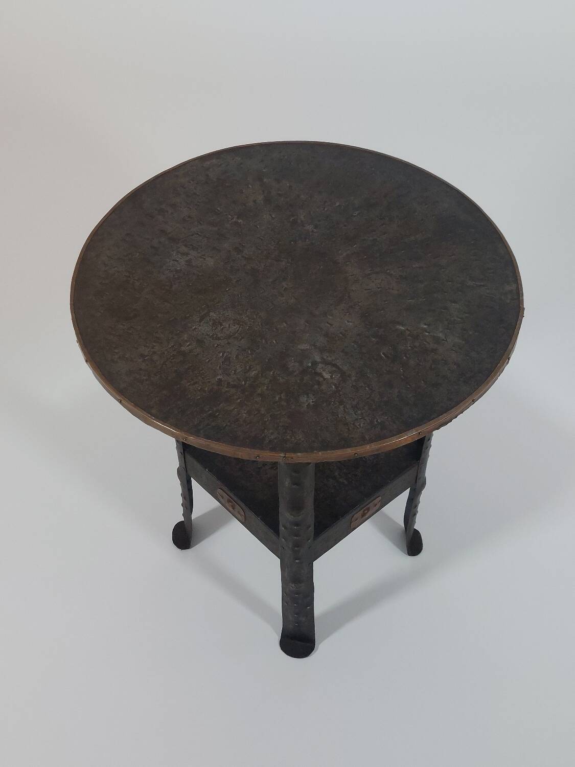 Antique Viennese side table handcrafted in wrought iron.