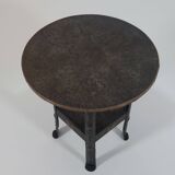 Antique Viennese side table handcrafted in wrought iron.