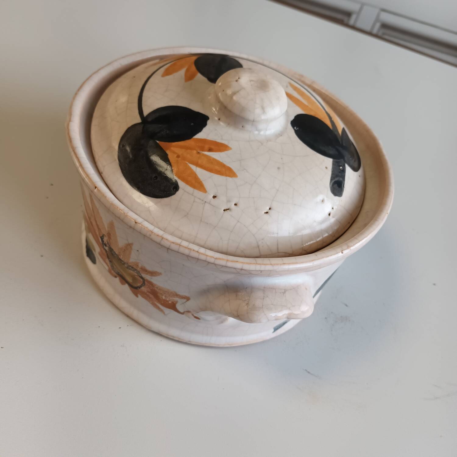 Soupière céramique craquelé vintage