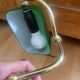 Banker's lamp notary brass and green opaline