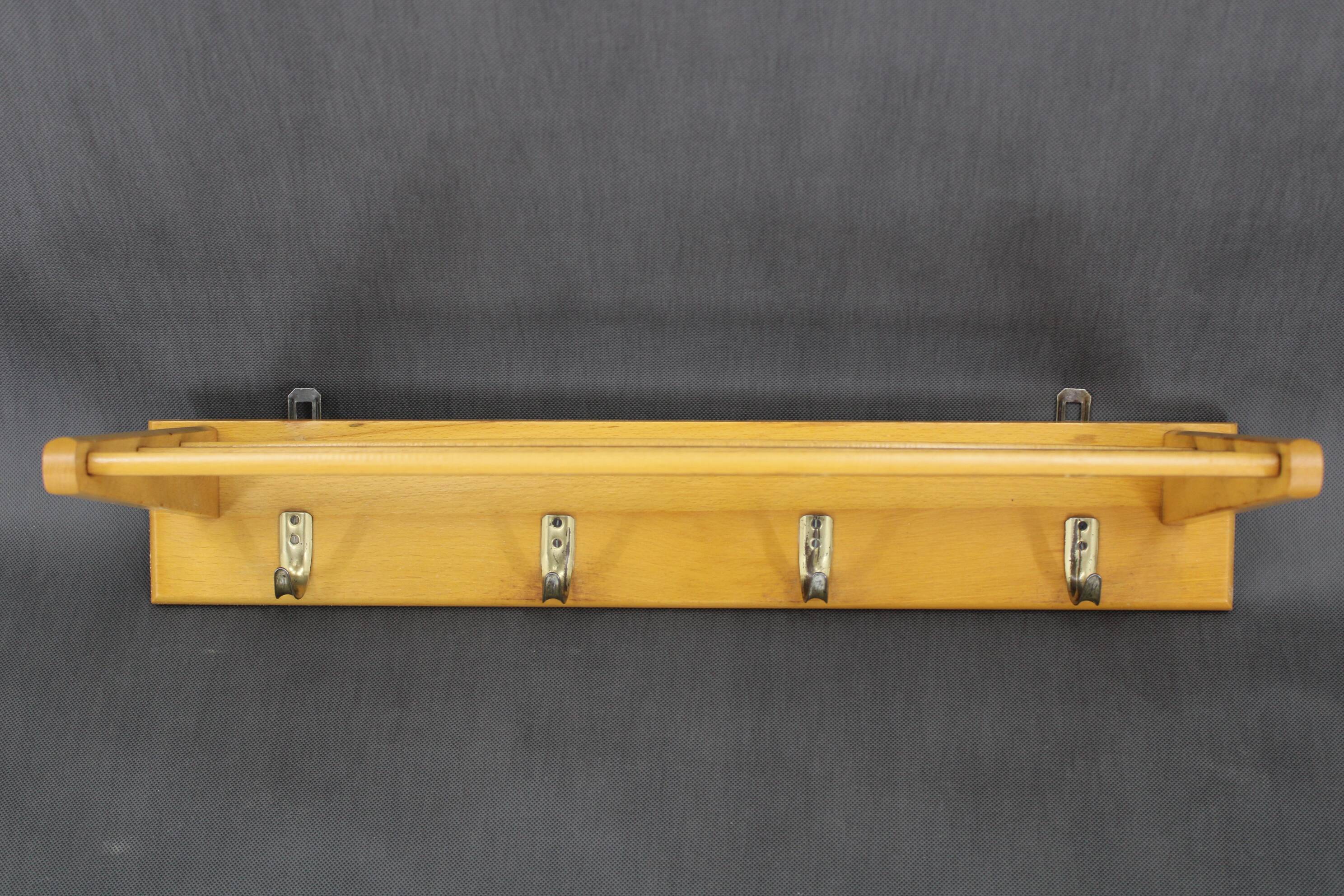 1960s Pair of Mid-century Wooden Wall Hangers, Czechoslovakia