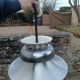 Scandinavian aluminum pendant lamp from the 1960s/70s