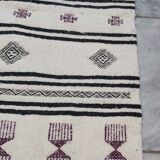 Black and purple white carpet woven by hand in pure wool