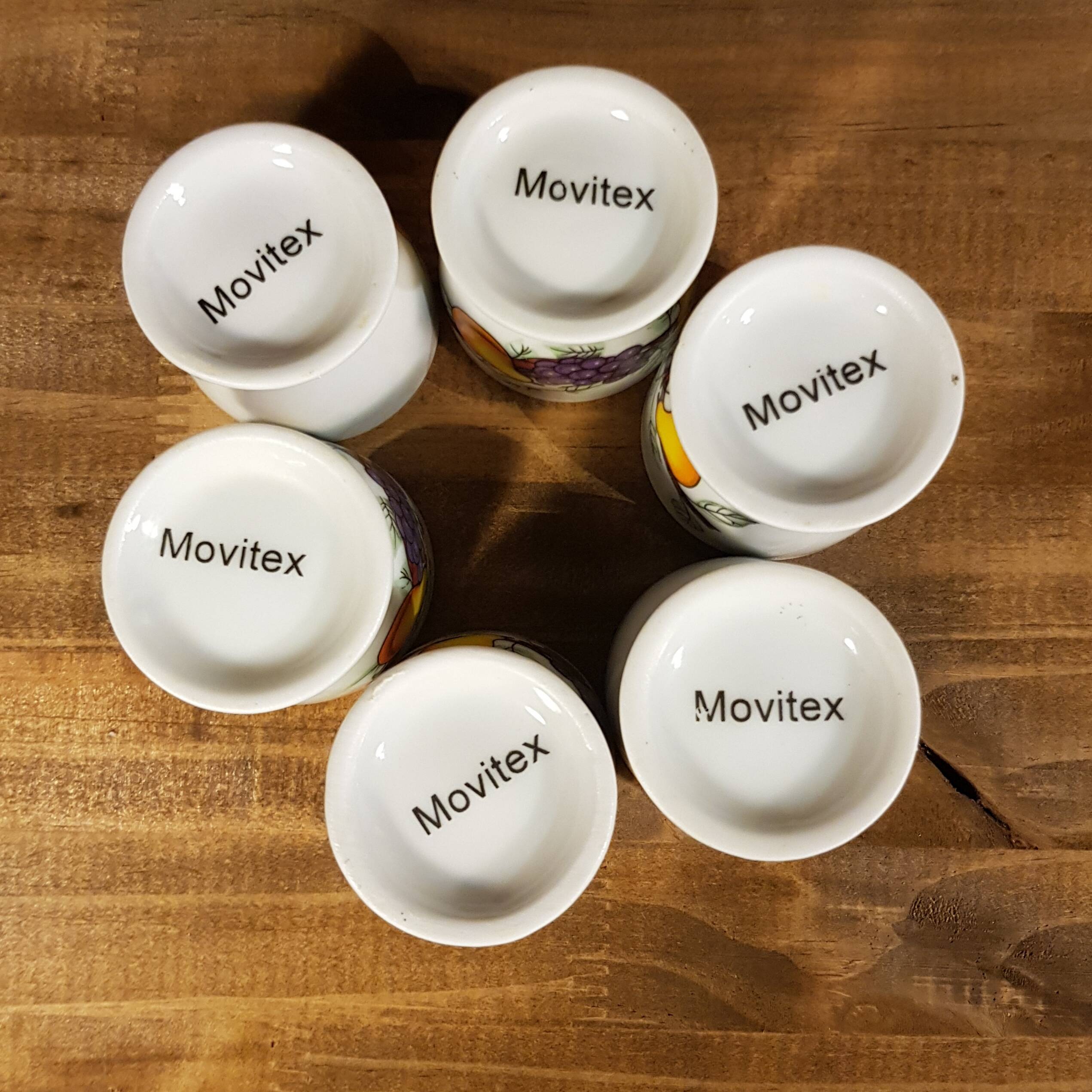6 Movitex porcelain egg cups