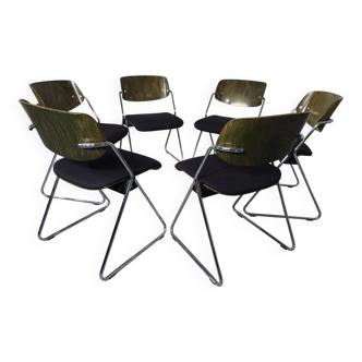 Side chairs by Georg Leowald for Wilkhahn, 1960s, set of 6.