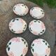 6 small earthenware dessert plates, Villeroy and Boch, wild rose, hawthorn, west germany