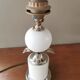 Vintage lamp base in wood and gold metal